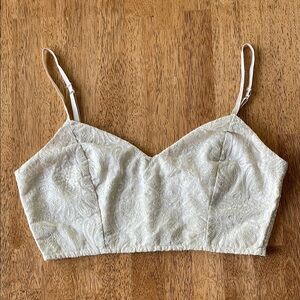 Paisley Embroidered Crop Top